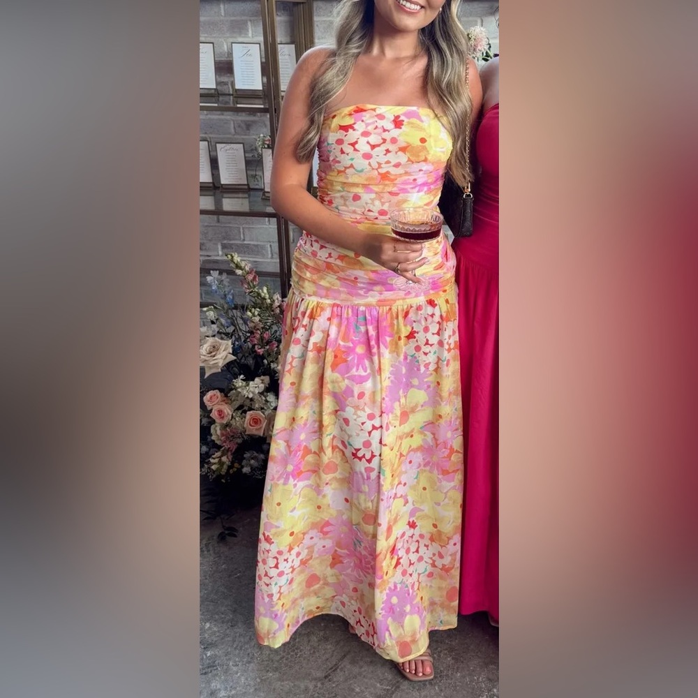Beginning Boutique Sinclair Floral Print Maxi Dress